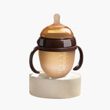 Mamadeira de Silicone com Alça para Bebê Sem BPA - Bico Tipo Seio 150ml e 250ml