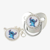 Chupeta Bebê do Lilo & Stitch com Prendedor e Strass