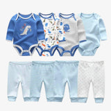 Kit Enxoval Body e Calça Bebê 8 Peças
