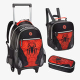 Kit Mochila Homem Aranha de Rodinha com Lancheira e Estojo Escolar