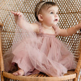 Vestido Infantil Tule Rosa de Festa