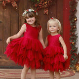 Vestido Infantil Vermelho de Natal com Laço