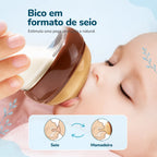 Mamadeira Anticólica para Bebê Sem BPA com Bico Tipo Seio - Vidro e PPSU