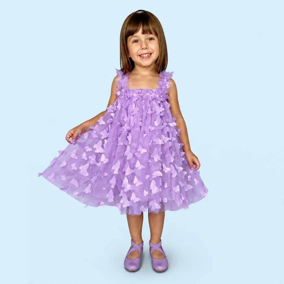 Vestido de Festa Bebê Menina Borboletas