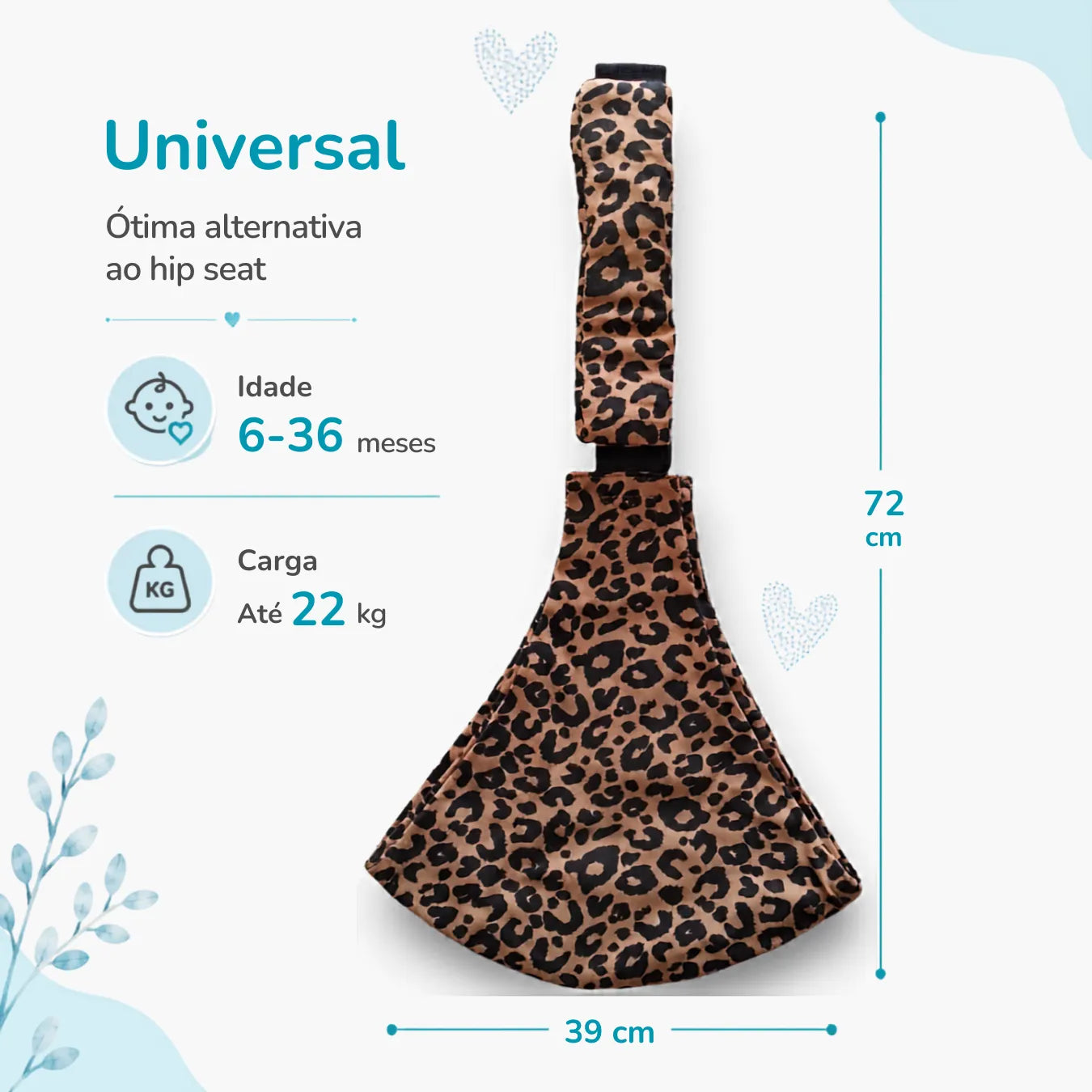Canguru de Ombro para Bebê Sling Ajustável Colo Mais Leve