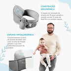 Canguru Ergonômico para Bebê com Assento Confortável - Mãos Livres 0 a 36 Meses