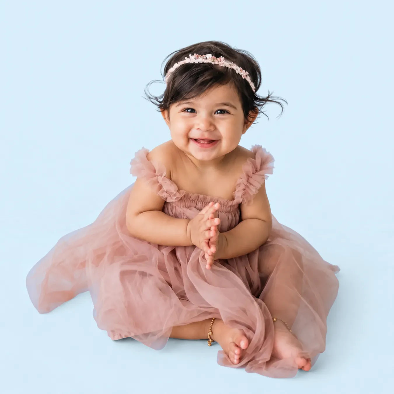 Vestido Infantil Tule Rosa de Festa