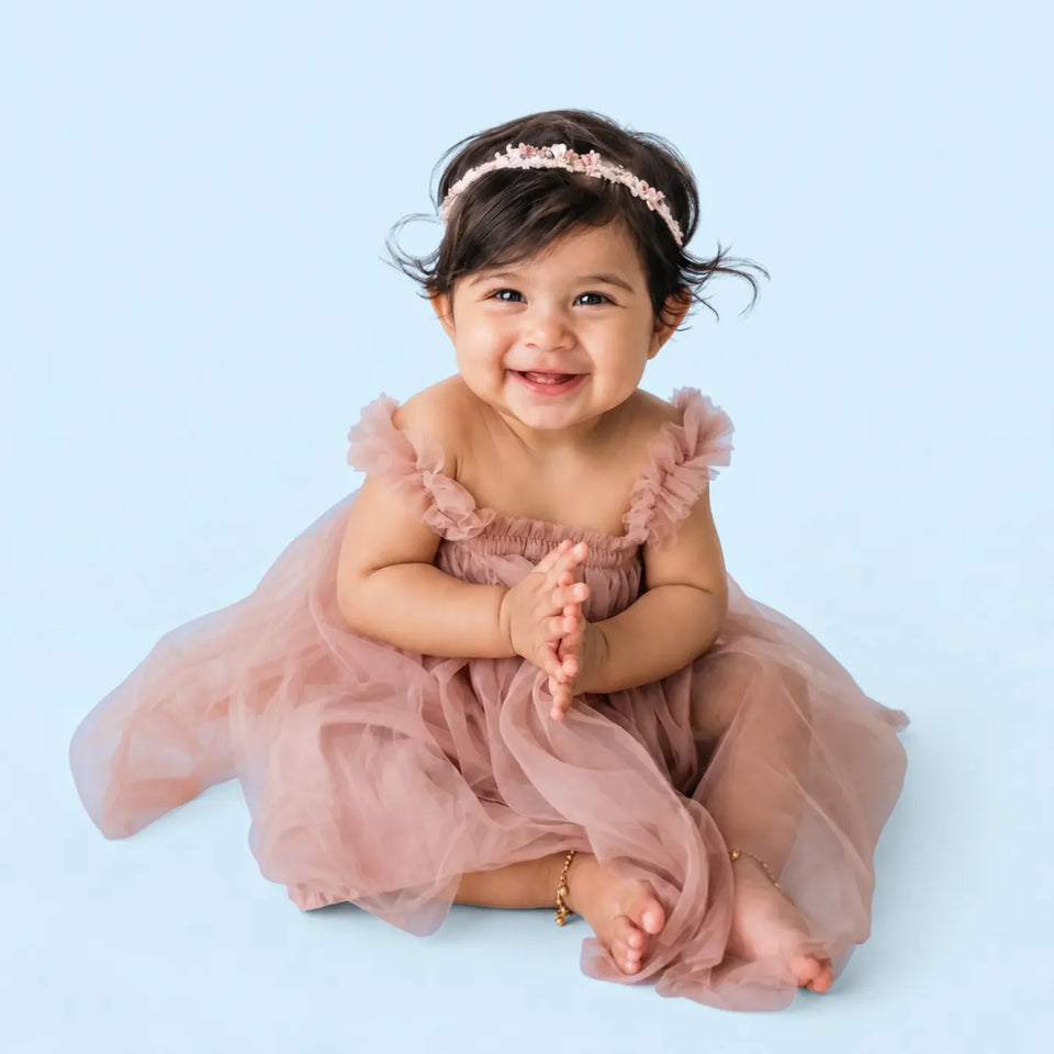 Vestido Infantil Tule Rosa de Festa