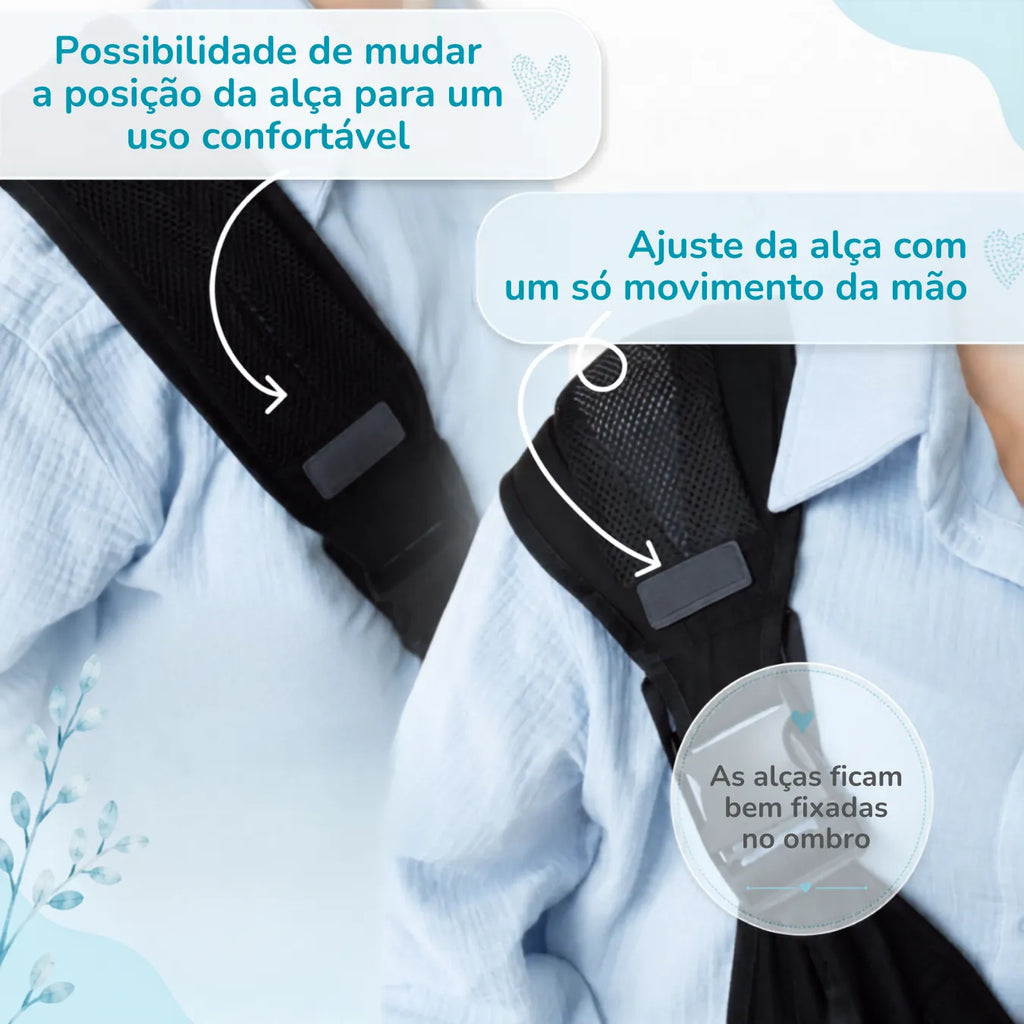 Canguru de Ombro para Bebê Sling Ajustável Colo Mais Leve