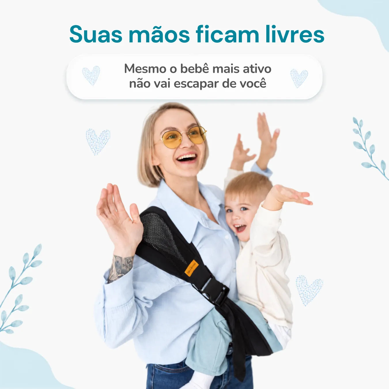 Canguru de Ombro para Bebê Sling Ajustável Colo Mais Leve