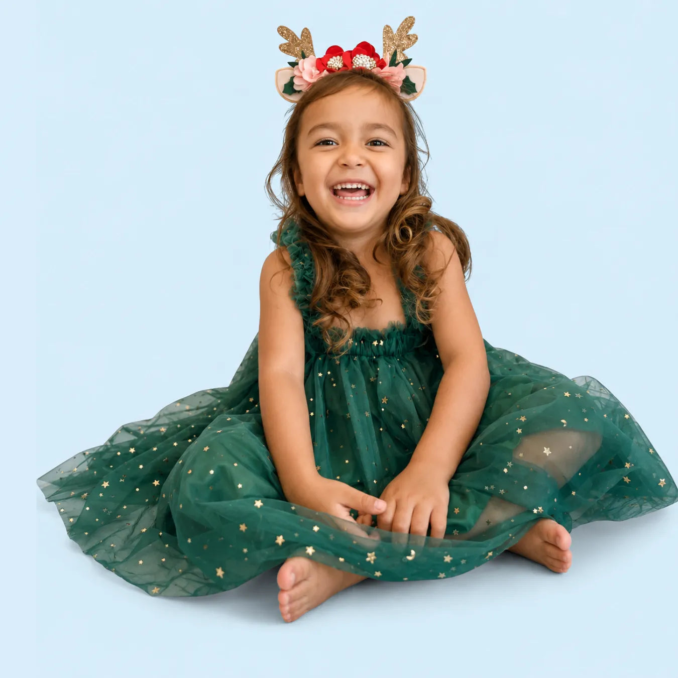 Vestido Infantil de Natal Verde