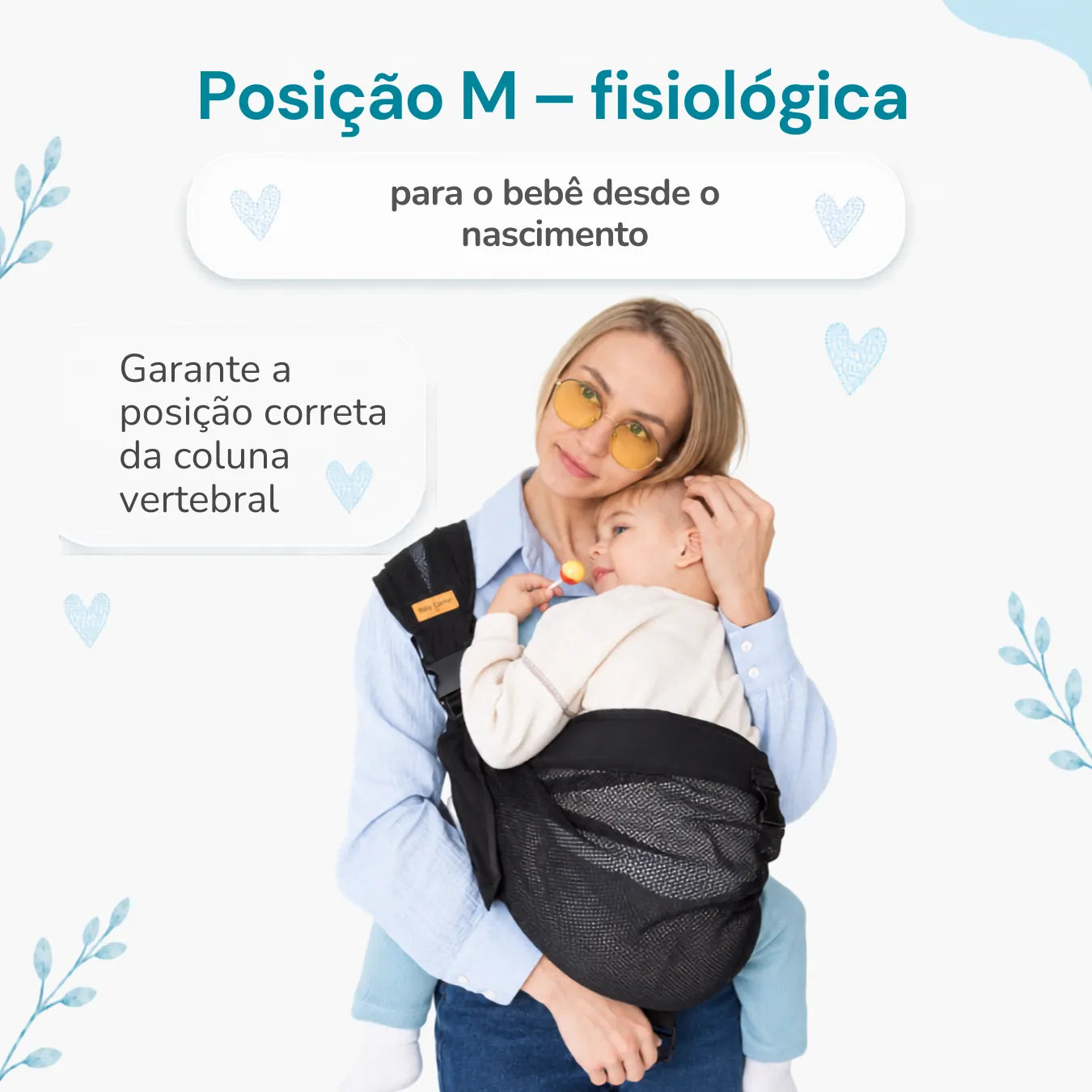 Canguru de Ombro para Bebê Sling Ajustável Colo Mais Leve