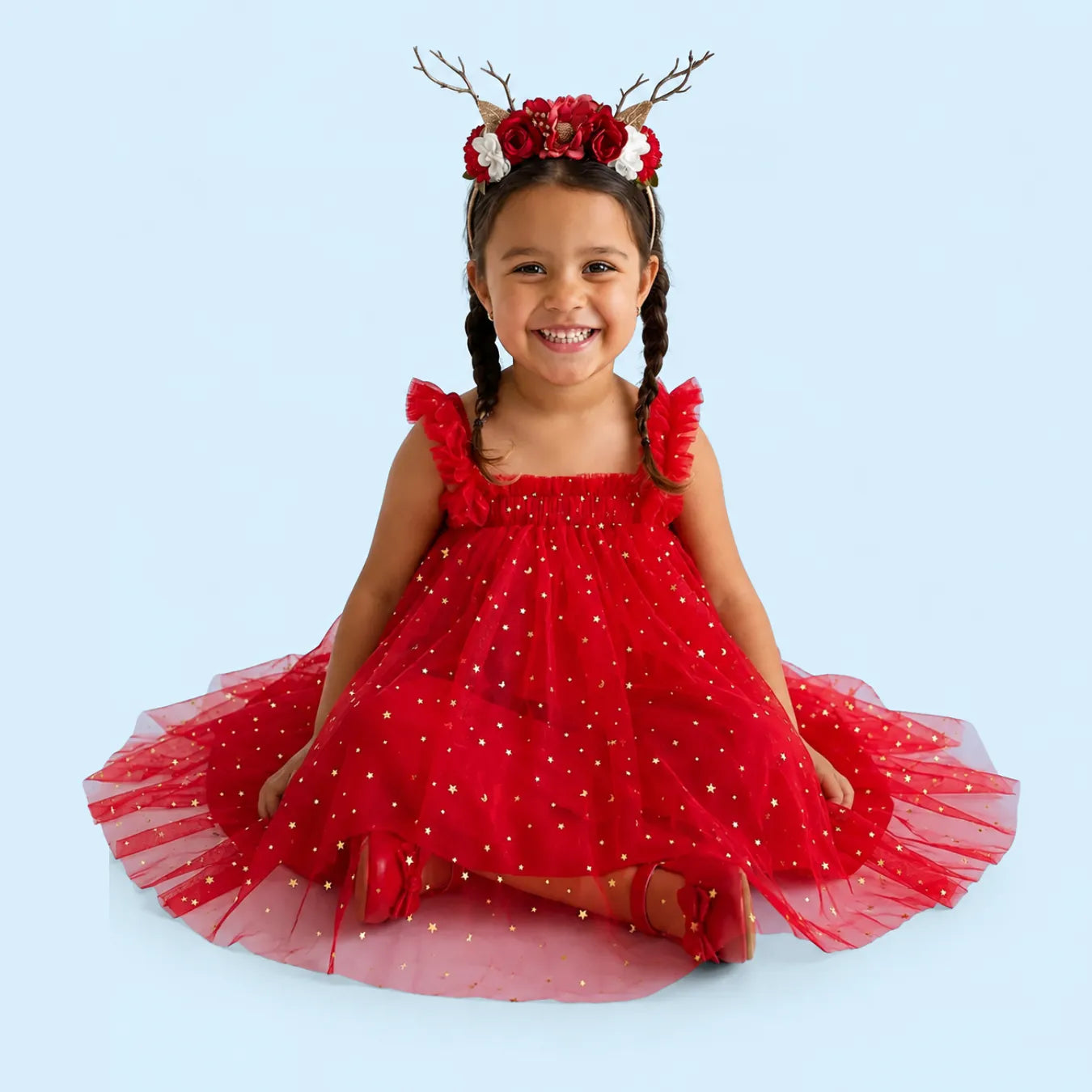 Vestido Infantil de Natal Vermelho