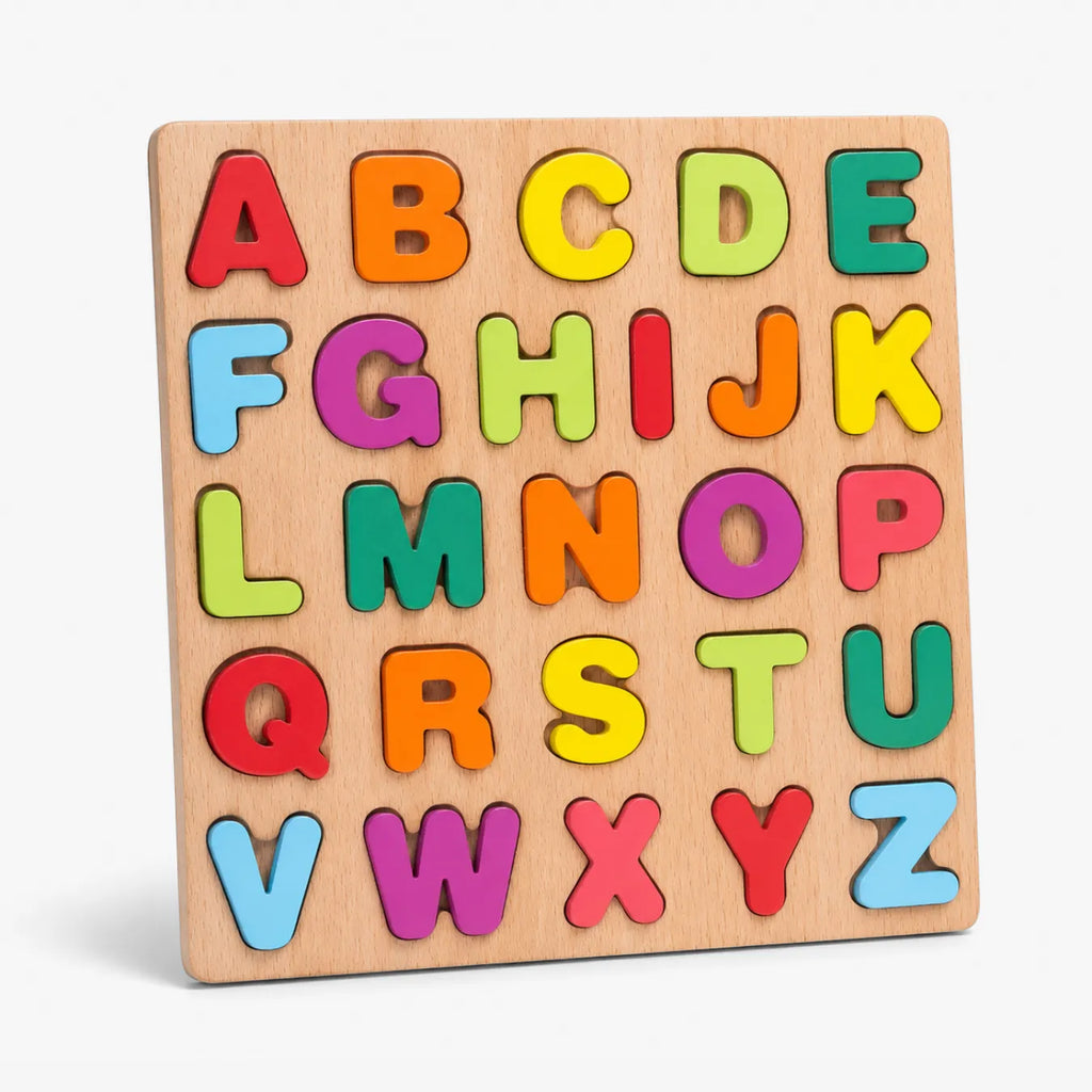 Brinquedo Montessori Quebra Cabeça Alfabético de Madeira