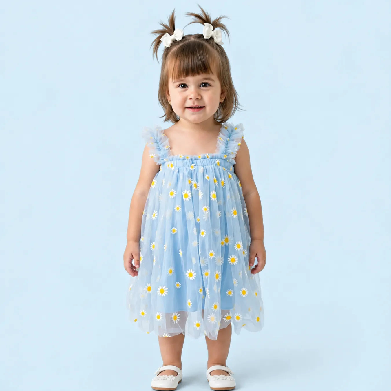 Vestido Floral Infantil Margaridas de Festa