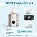 Aquecedor de Mamadeira Portátil Recarregável USB | Leite na Temperatura Certa