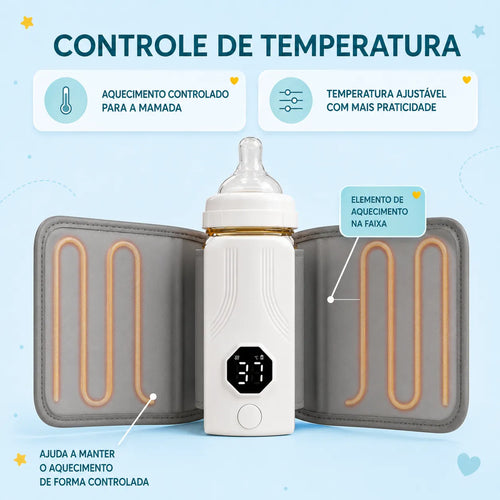 Aquecedor de Mamadeira Portátil Recarregável USB | Leite na Temperatura Certa
