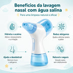 Irrigador Nasal Elétrico Velcura™ com Enxágue e Coleta de Resíduos