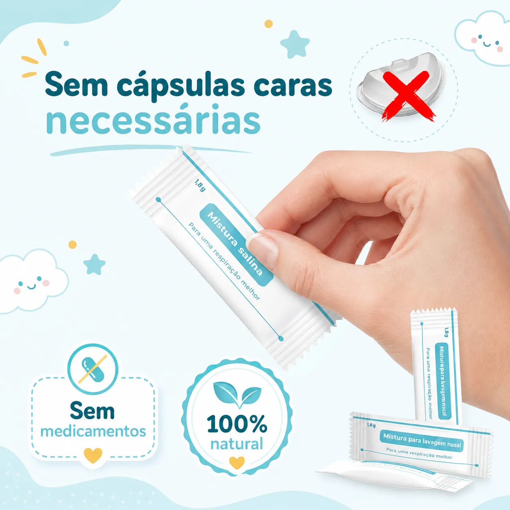Irrigador Nasal Elétrico Velcura™ com Enxágue e Coleta de Resíduos