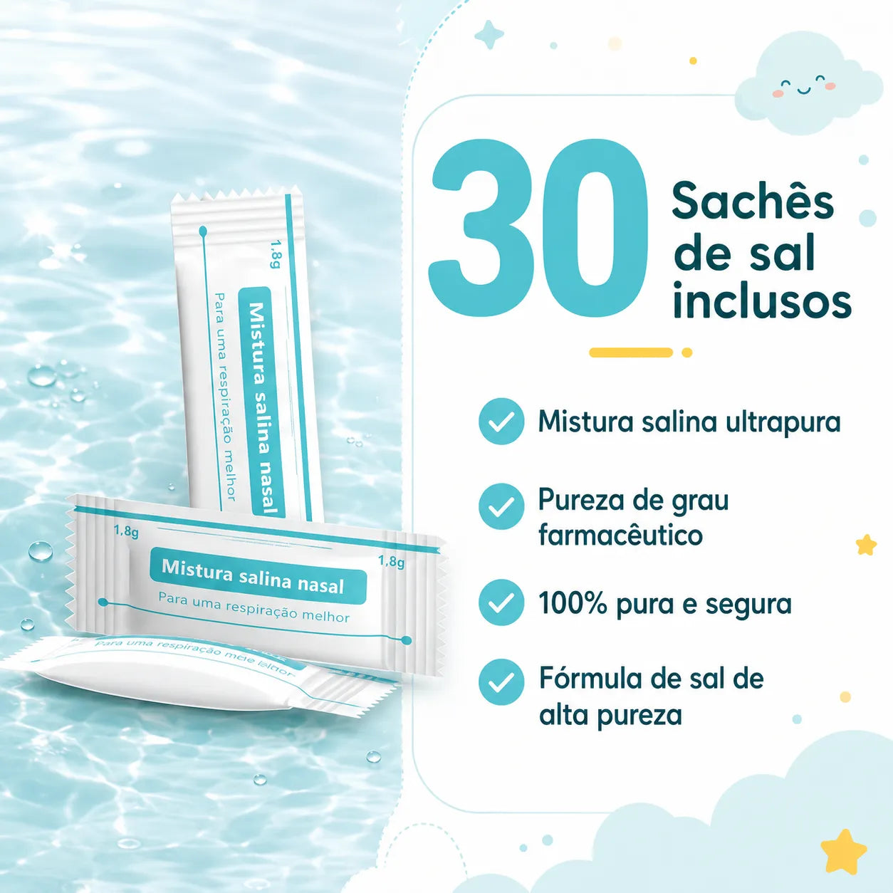 Irrigador Nasal Elétrico Velcura™ com Enxágue e Coleta de Resíduos