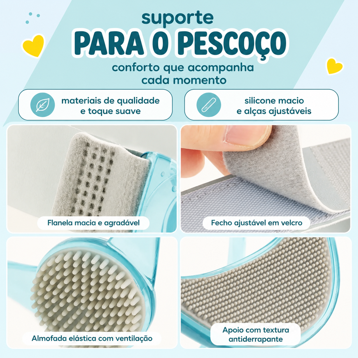 Suporte de Pescoço Ajustável 360° - Apoio de Conforto para Celular e Estudo