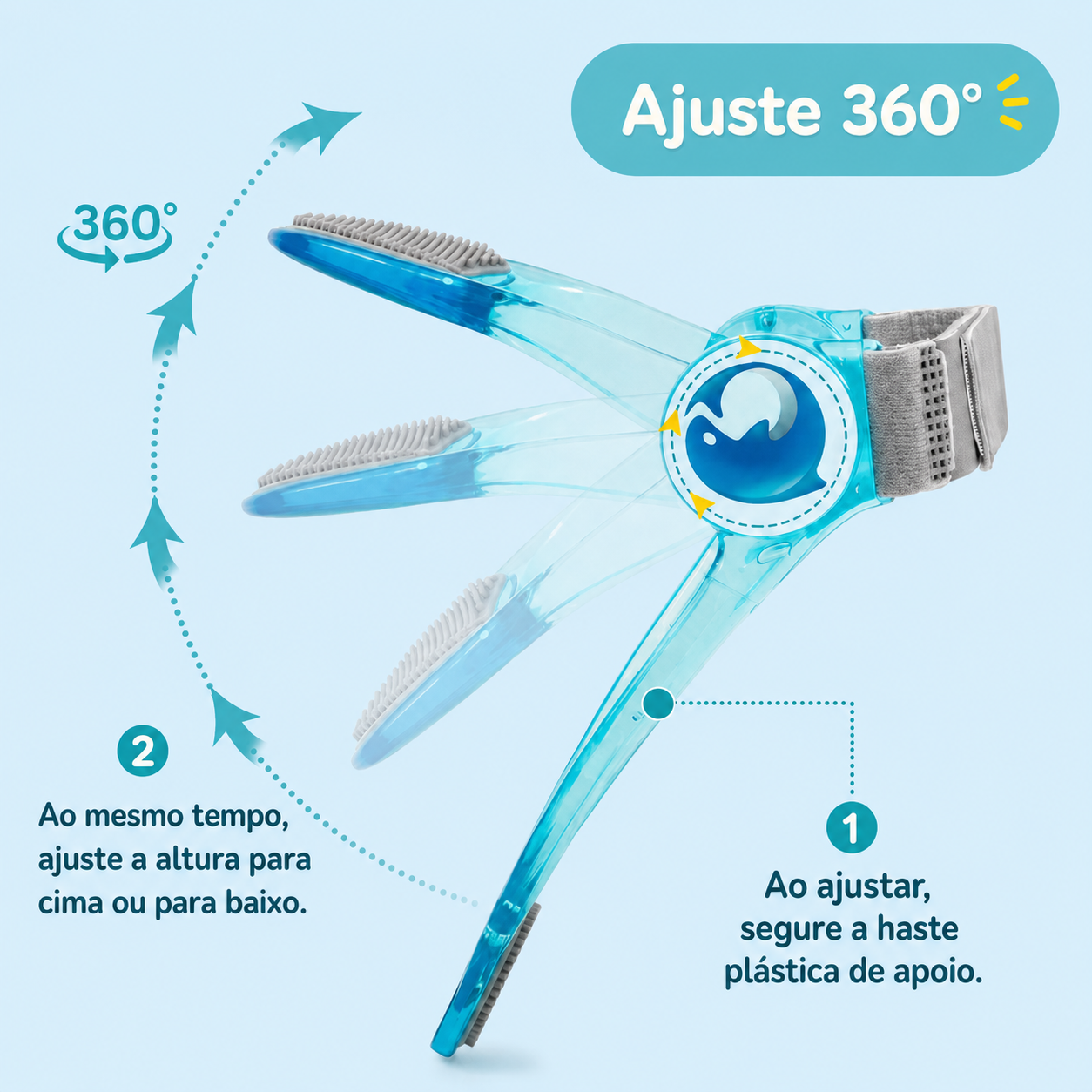 Suporte de Pescoço Ajustável 360° - Apoio de Conforto para Celular e Estudo