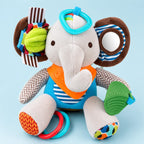 Pelúcia Sensorial 3 em 1 para Bebê - Mordedor, Chocalho e Texturas
