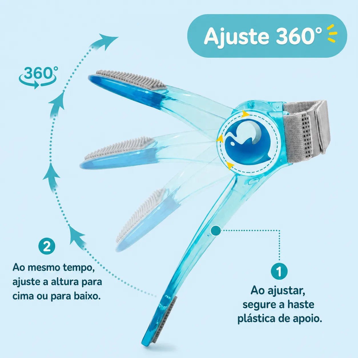 Suporte de Pescoço Ajustável 360° - Apoio de Conforto para Celular e Estudo