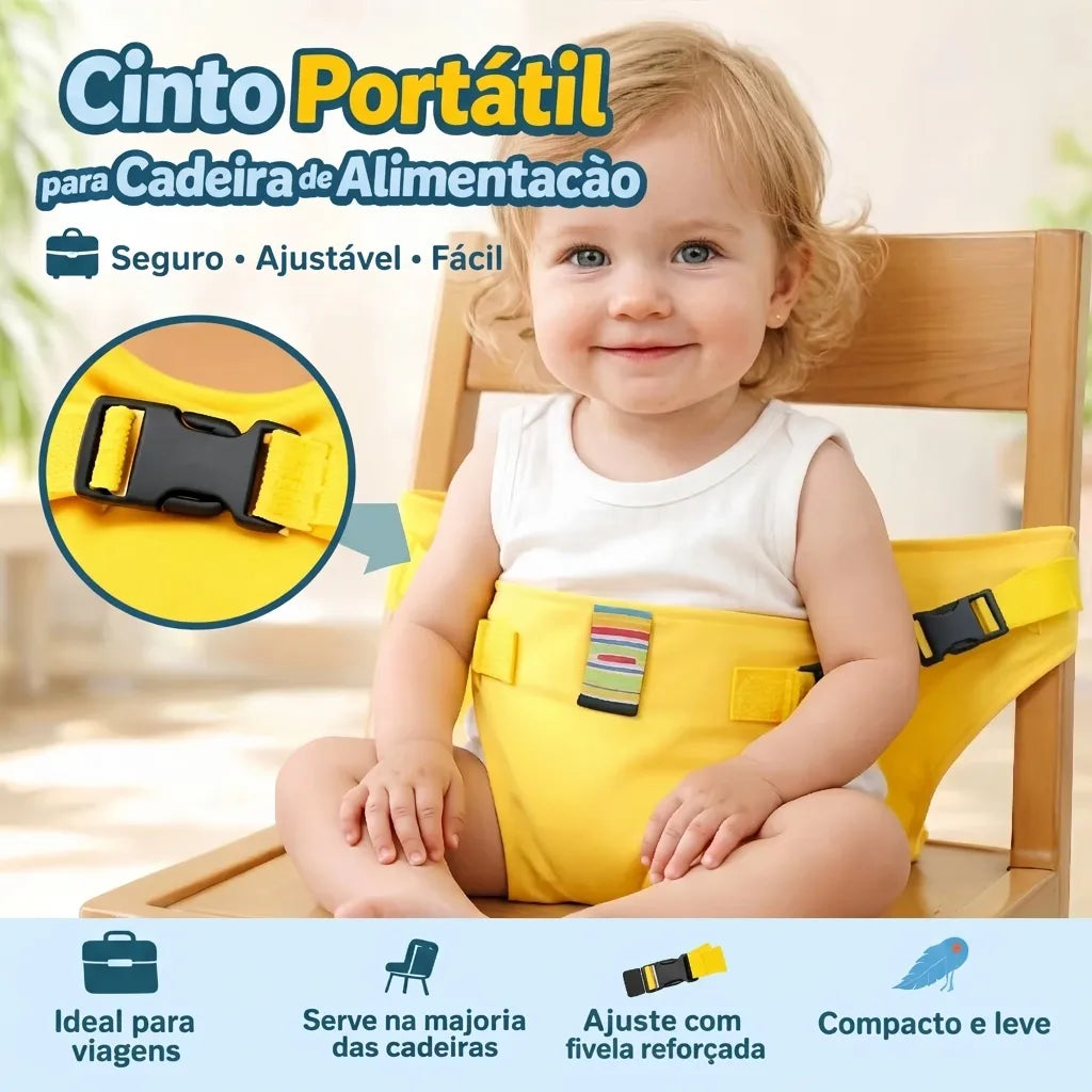 Cinto de Alimentação Portátil para Bebê - Cadeirinha de Tecido para Restaurante e Viagem