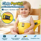 Cinto de Alimentação Portátil para Bebê - Cadeirinha de Tecido para Restaurante e Viagem