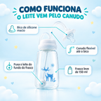 Mamadeira para alimentação de bebês com as mãos livres