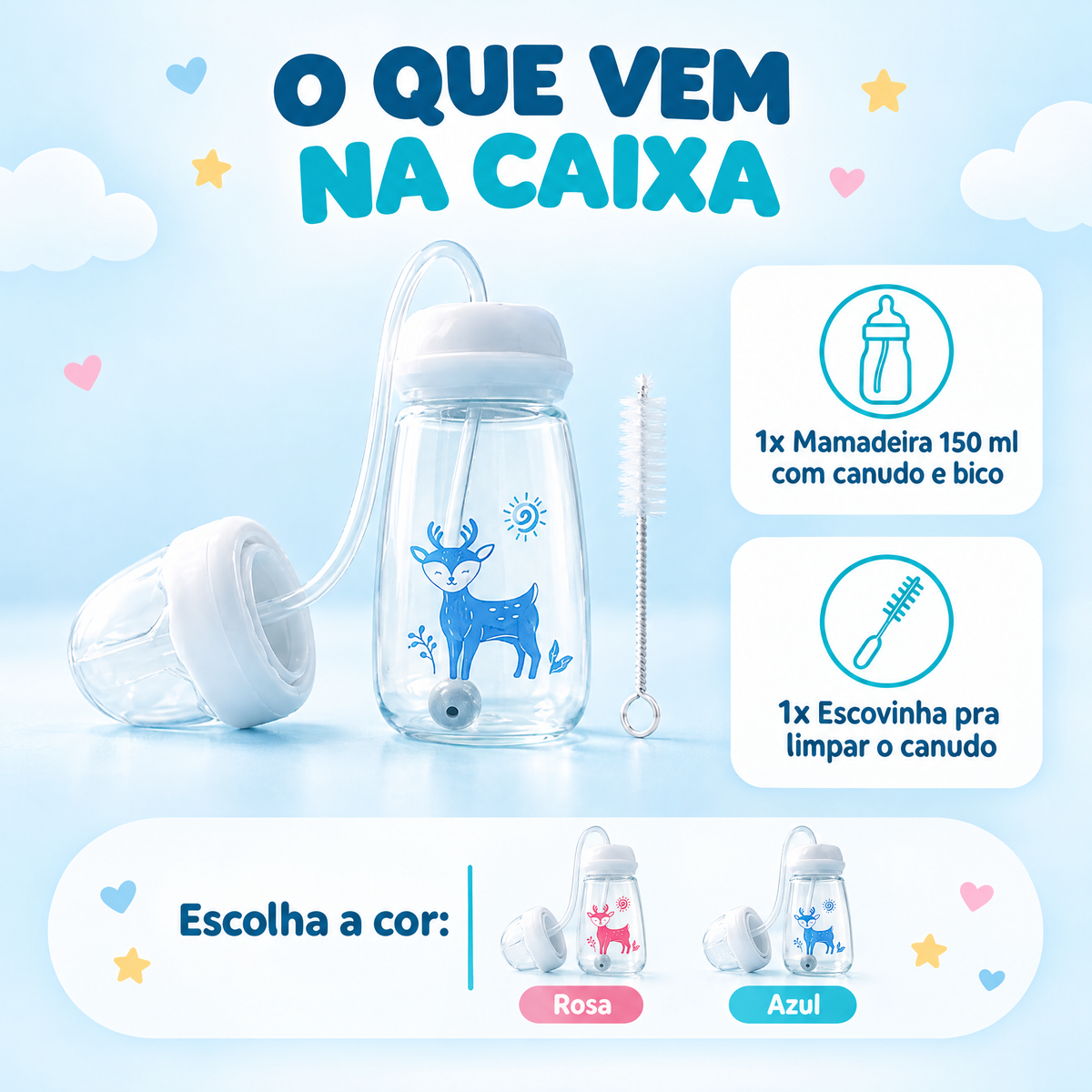 Mamadeira para alimentação de bebês com as mãos livres