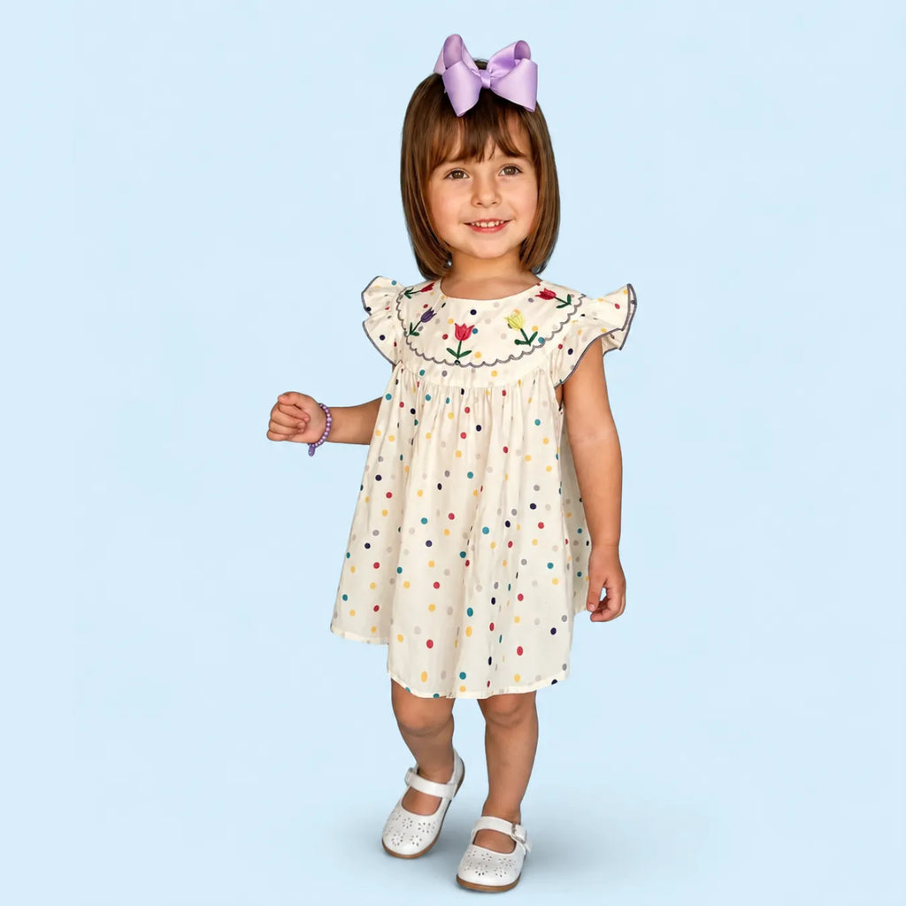 Vestido Infantil Bolinhas Bebê Menina