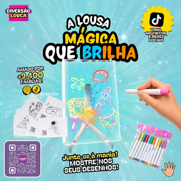 Lousa Mágica LED LuzPad™ - Tablet Infantil Educativo Anti-Telas