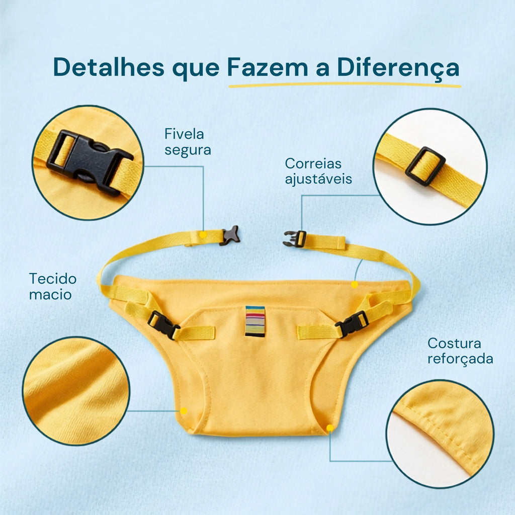 Cinto de Alimentação Portátil para Bebê - Cadeirinha de Tecido para Restaurante e Viagem