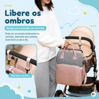 Bolsa Maternidade 2 em 1 com Trocador e Berço Portátil Dobrável para Bebê