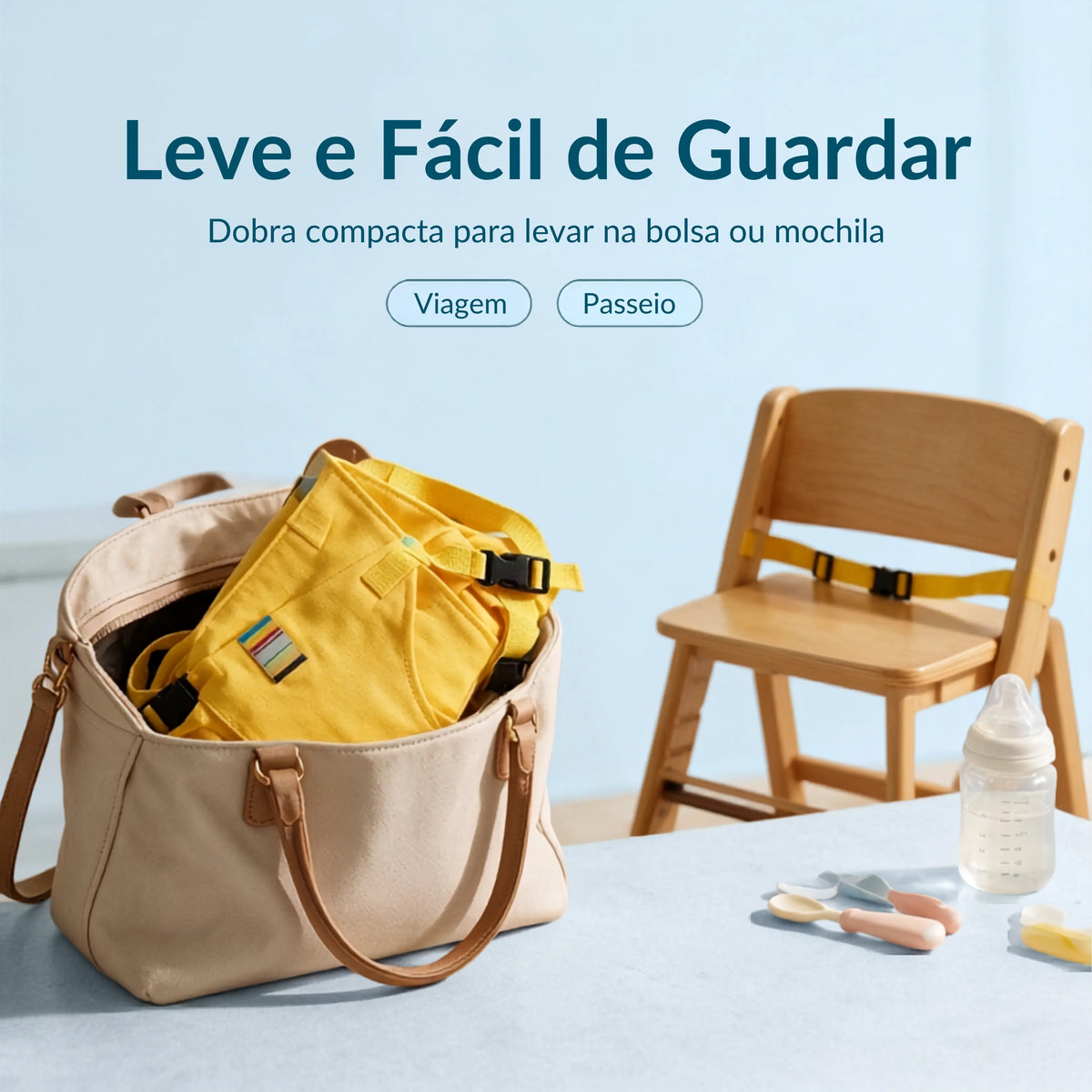 Cinto de Alimentação Portátil para Bebê - Cadeirinha de Tecido para Restaurante e Viagem