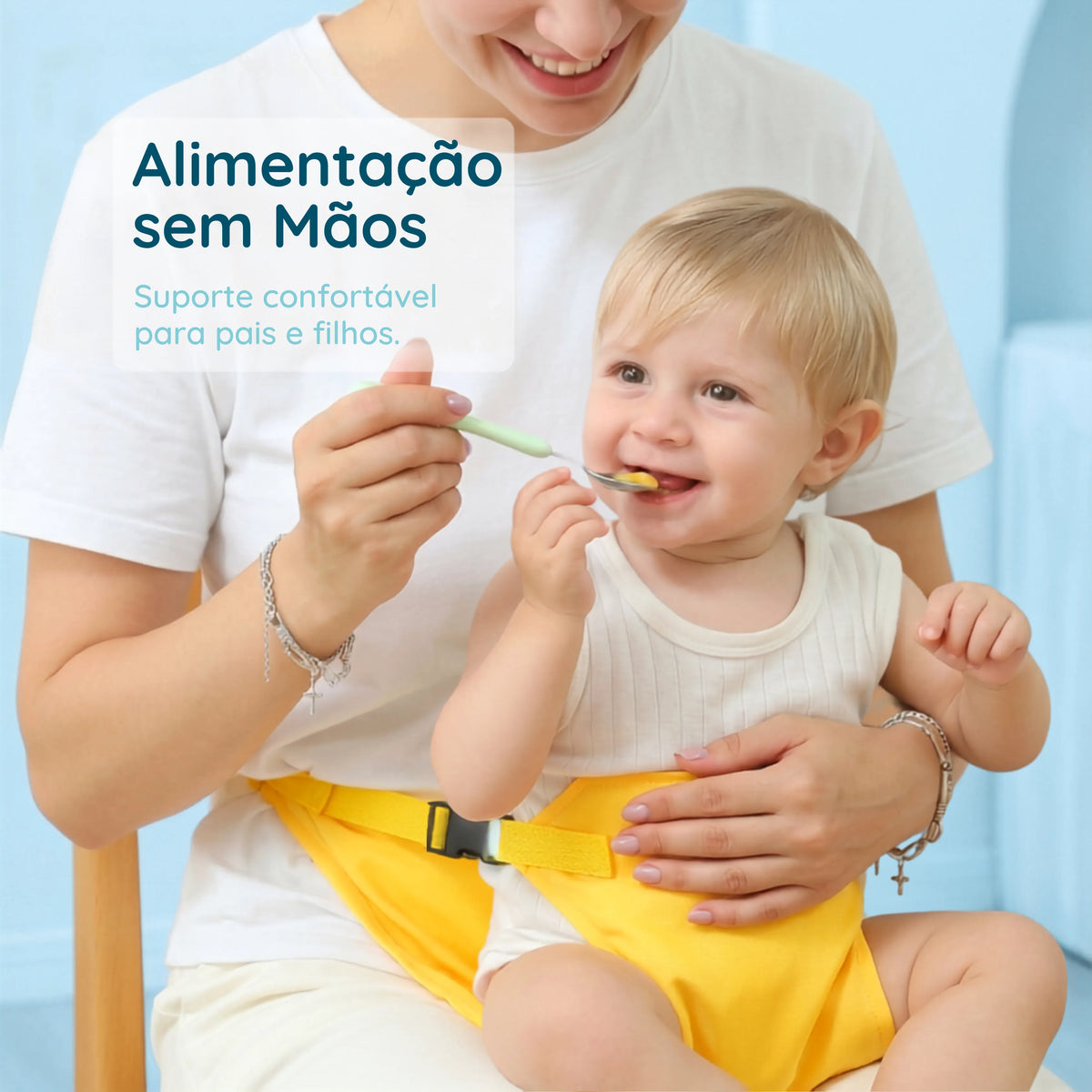 Cinto de Alimentação Portátil para Bebê - Cadeirinha de Tecido para Restaurante e Viagem
