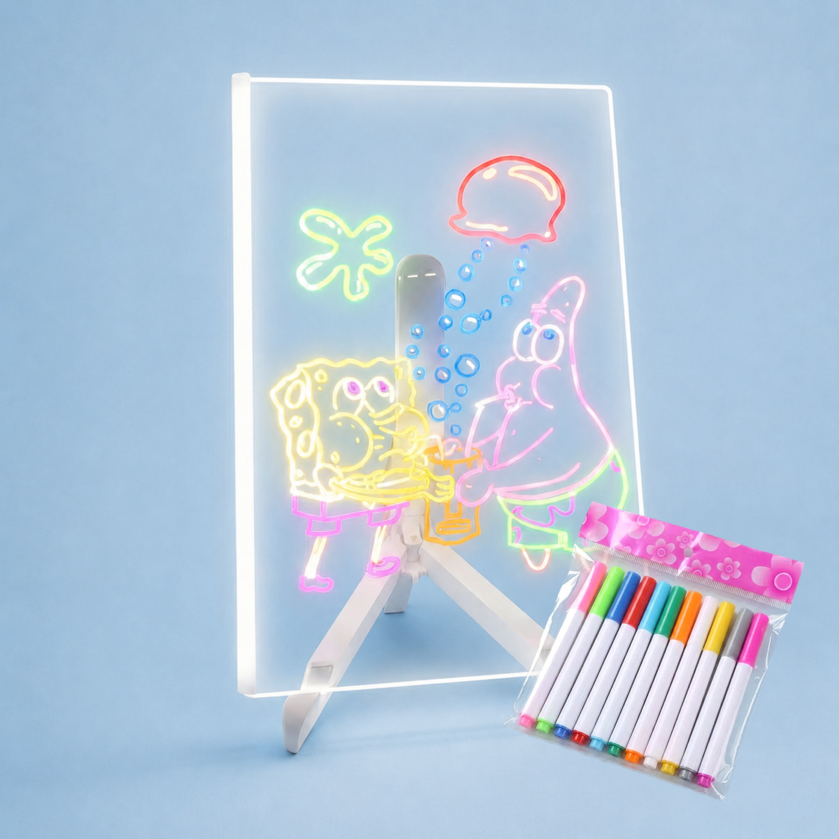 Quadro Mágico Infantil LuzPad Anti-Telas com Luz LED e Apaga Fácil