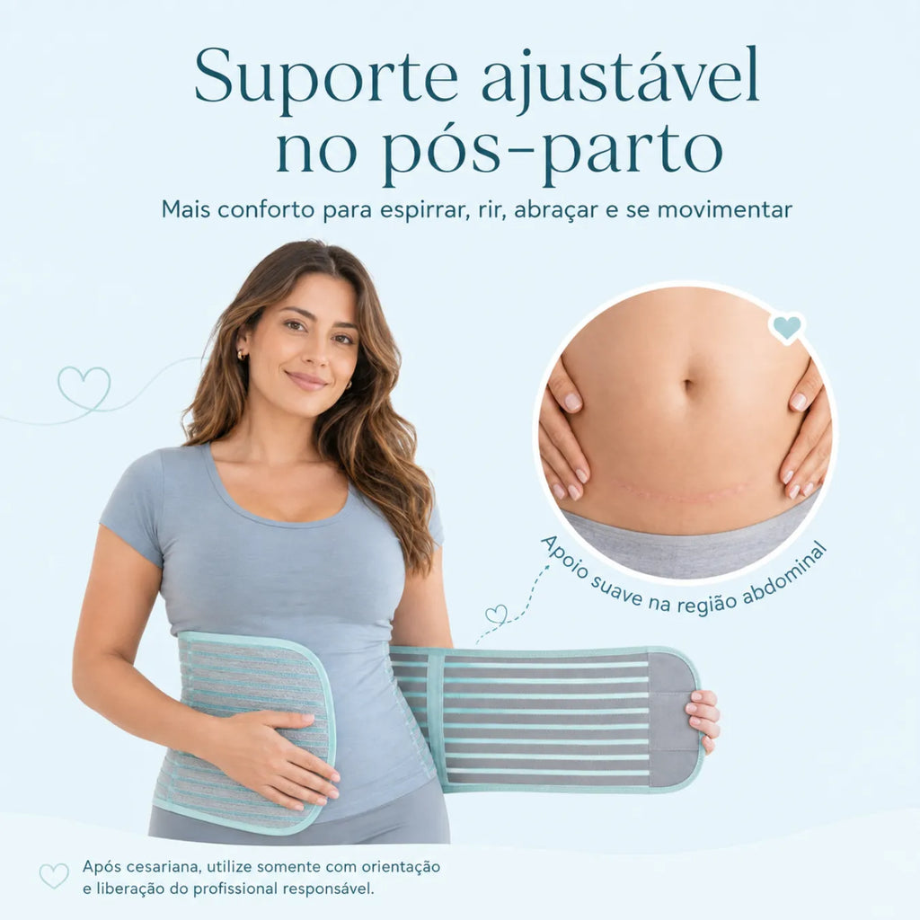 Cinta Pós-Parto e Gestante 2 em 1 com Carvão de Bambu
