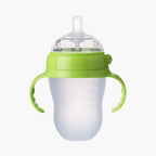 Mamadeira de Silicone com Alça para Bebê Sem BPA - Bico Tipo Seio 150ml e 250ml