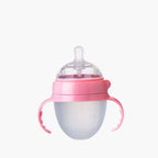 Mamadeira de Silicone com Alça para Bebê Sem BPA - Bico Tipo Seio 150ml e 250ml