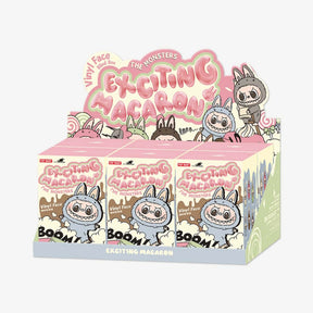 Display com 12 blind boxes Labubu Exciting Macaron Popmart, edição original para colecionadores