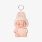 Labubu rosa Popmart com olhos em forma de coração, item fofo da coleção Have A Seat