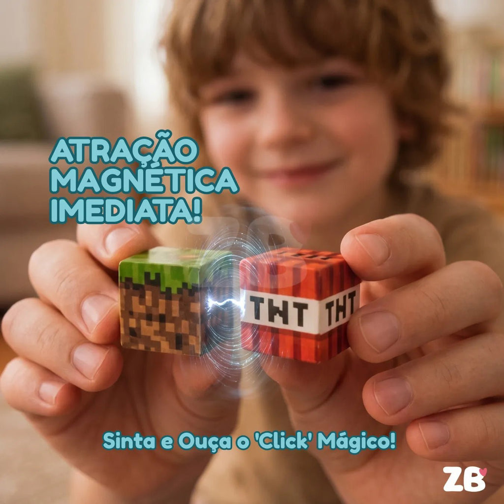 Blocos Magnéticos de Montar 3D - Brinquedo Educativo Anti - Telas - ZBaby