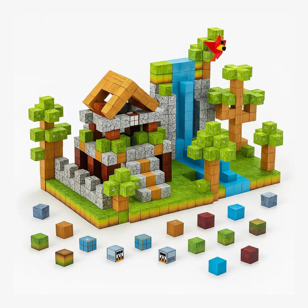 Blocos Magnéticos de Montar 3D - Brinquedo Educativo Anti - Telas - ZBaby
