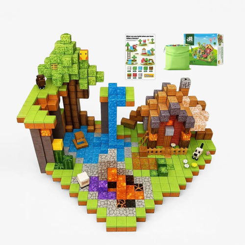 Blocos Magnéticos de Montar 3D - Brinquedo Educativo Anti - Telas - ZBaby