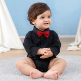 Body Bebê Natal Preto com Gravata