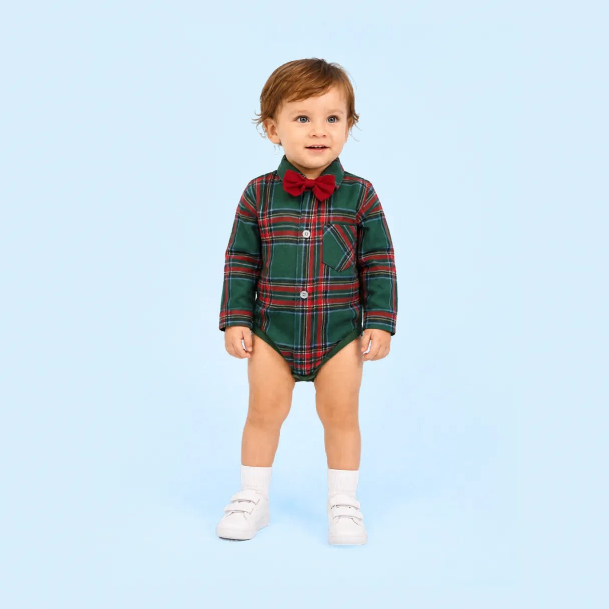 Body Bebê Natal Xadrez com Gravata - ZBaby