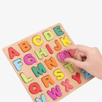Brinquedo Montessori Quebra Cabeça Alfabético de Madeira - ZBaby